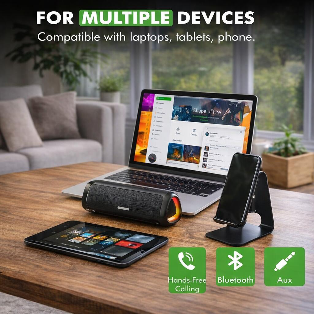 Altavoz Bluetooth inalámbrico resistente al agua negro 4/5