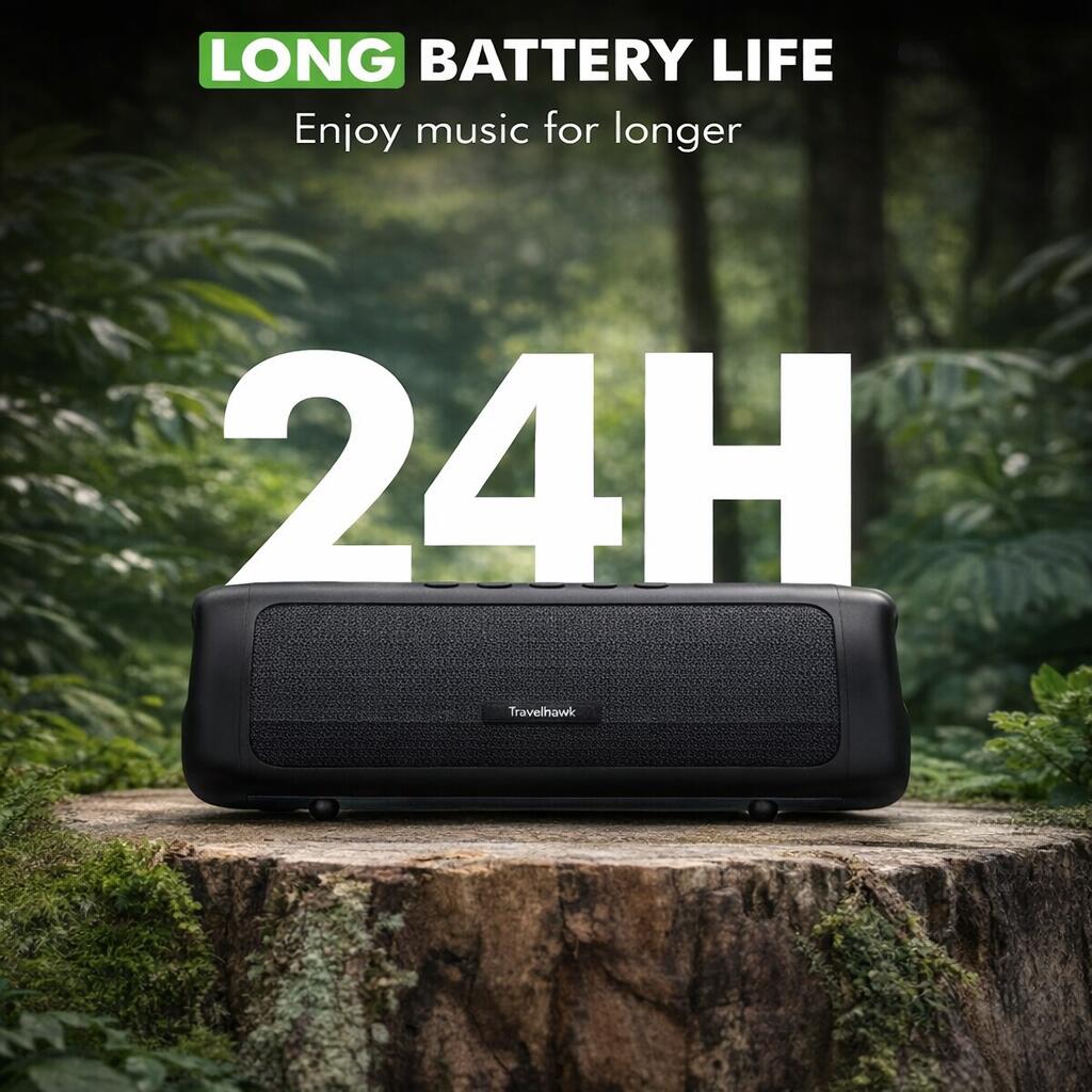 Altavoz Bluetooth inalámbrico resistente al agua negro 5/5