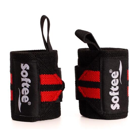 Bracelet de compression musculaire Softee noir/rouge