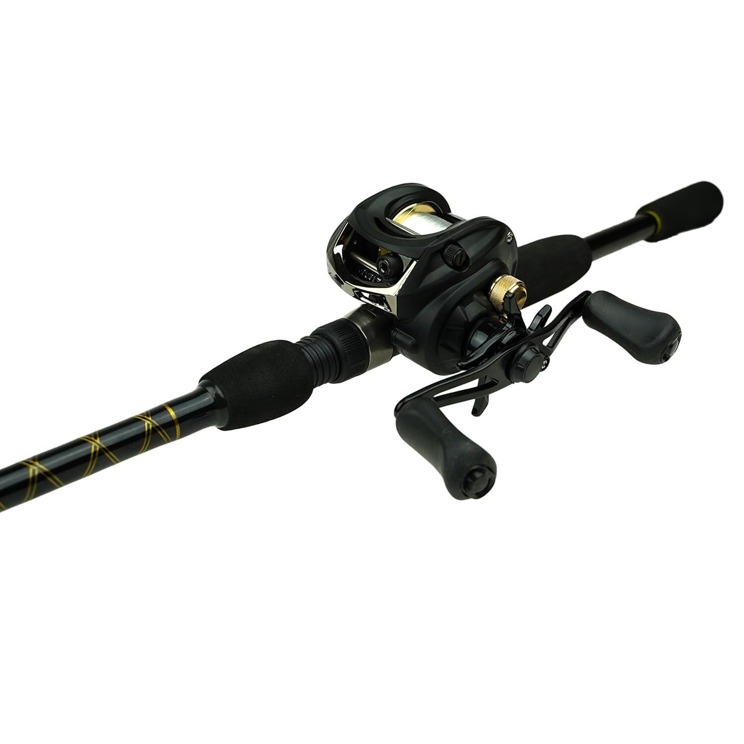 Combo baitcasting 1.95m vara carreto acessórios 7/7