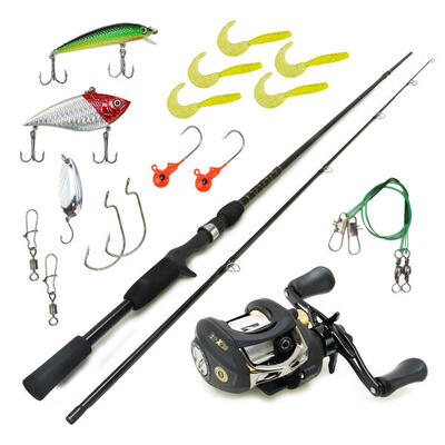 Baitcasting combo set 1.95m hengel reel accessoires
