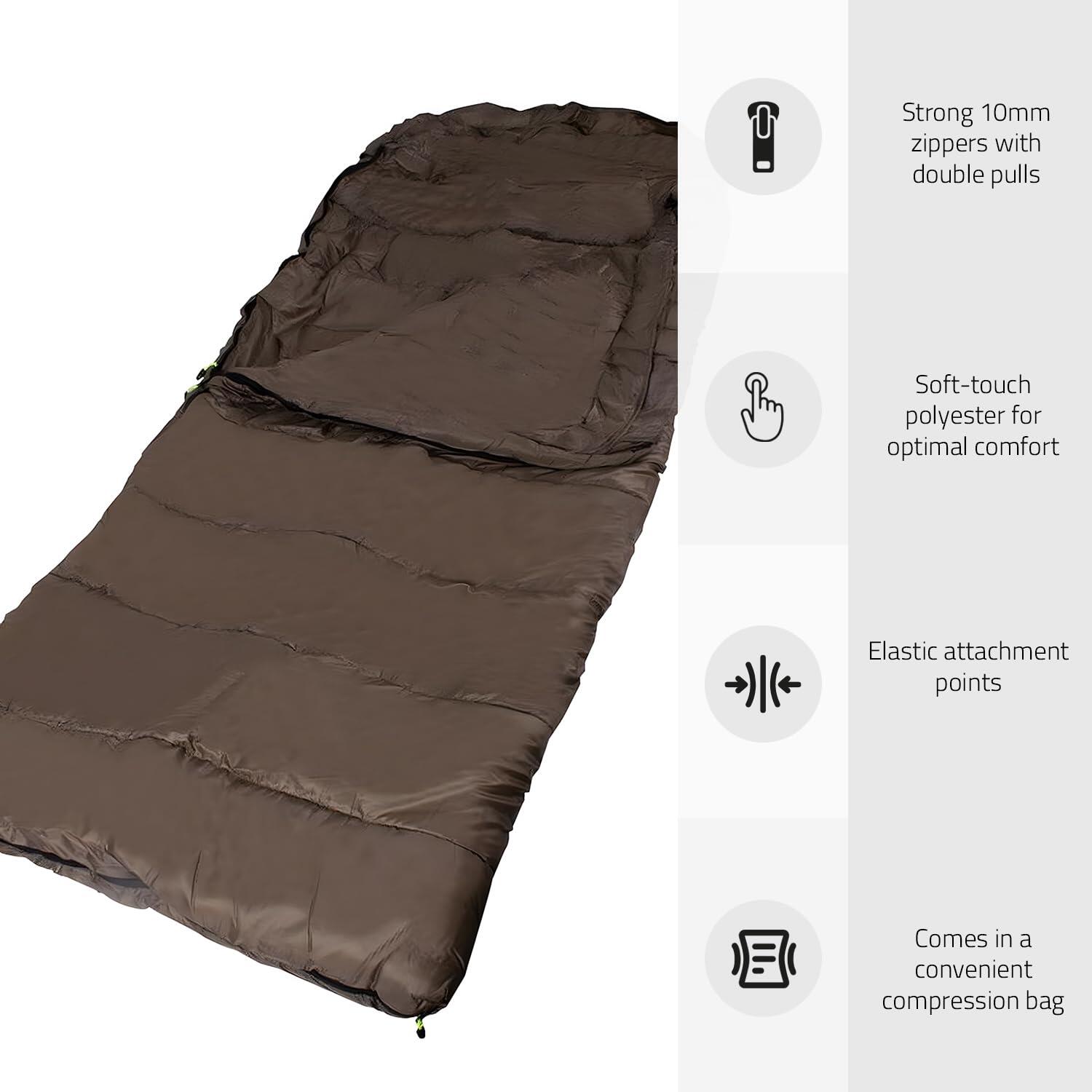 Sac de couchage XL 4 saisons épais avec sac compression bedchair 7/7