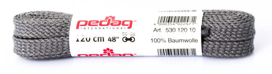 Pedag flache breite Schnürsenkel 120 cm Grau 100% Baumwolle