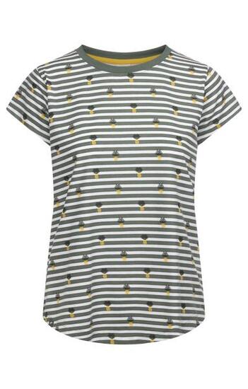 Trespass Calypso Damen T-Shirt Allover-Print Rundhals Green Willow