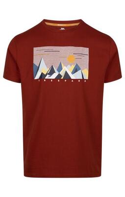 Trespass ennadai - casual herenshirt met print burnt sienna