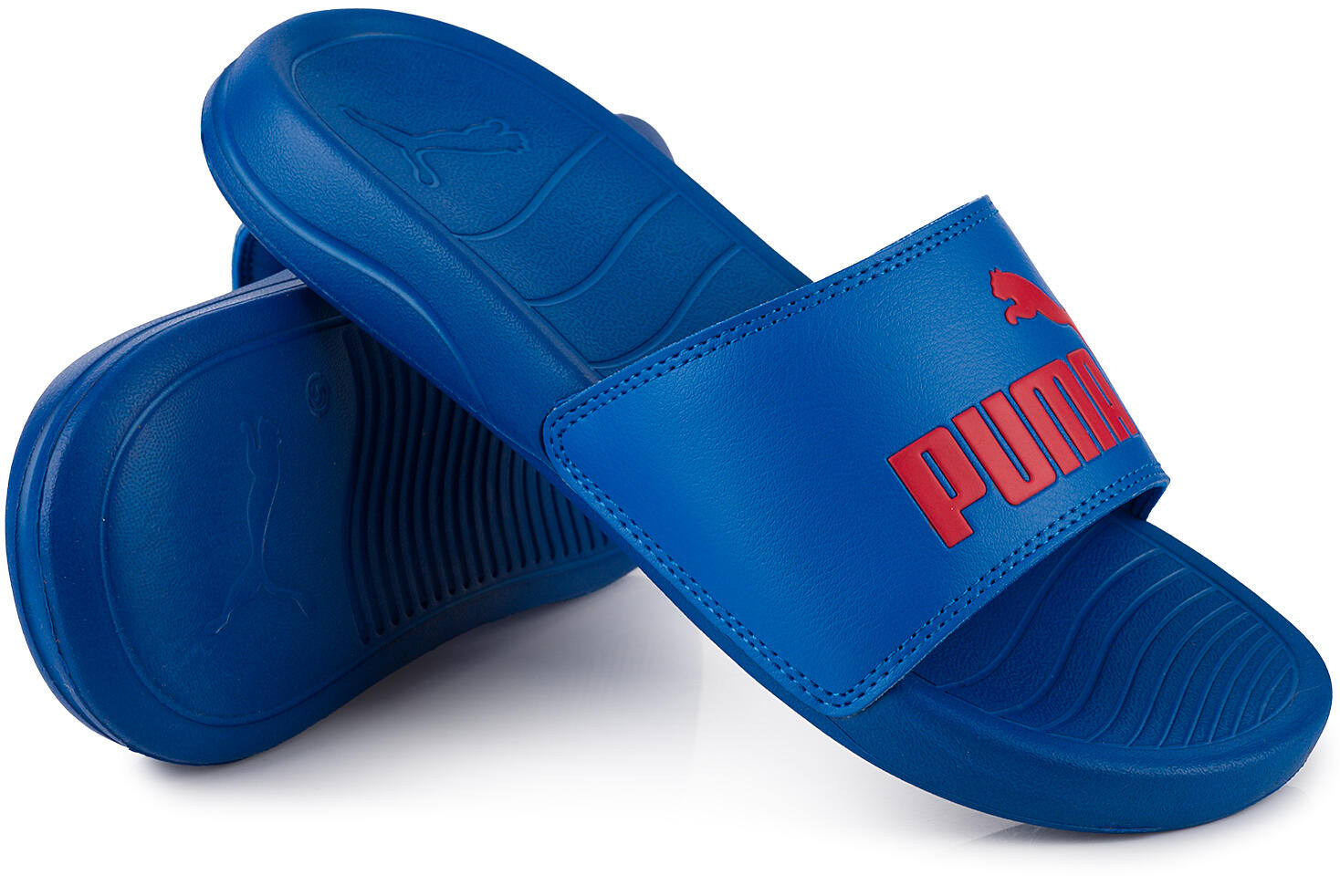 Klapki sportowe damskie na basen niebieskie PUMA POPCAT 6/7