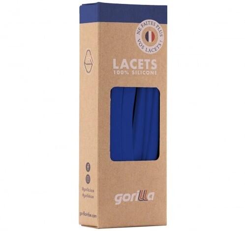 Lacets élastiques larges pour baskets sneakers silicone - bleu indigo