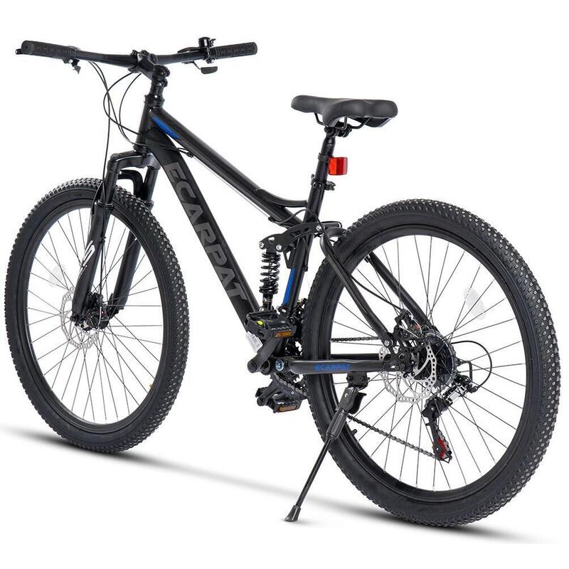 Bicicleta Velors Matador JSX2660, suspensie fata/spate, negru cu albastru