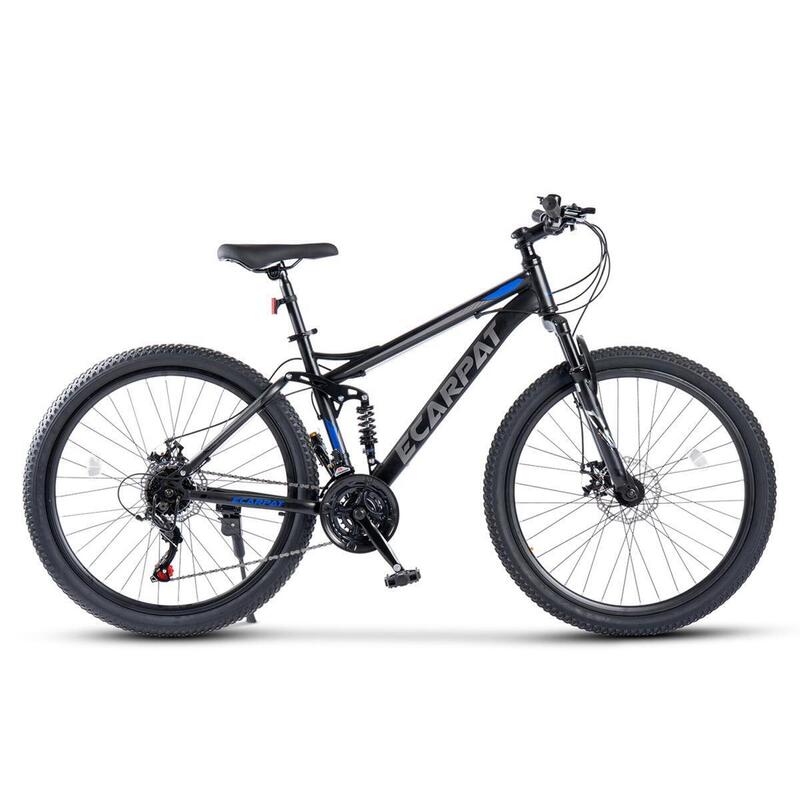 Bicicleta MTB de munte JSX2760, Shimano, negru cu albastru