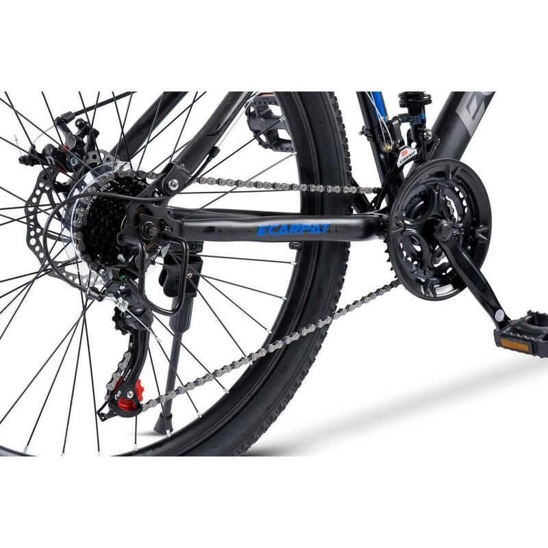 Bicicleta MTB de munte JSX2760, Shimano, negru cu albastru