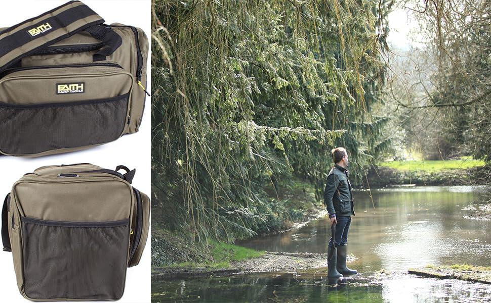 Utility Bag Karpfentasche Grün 600D mit Schultergurt 4/6