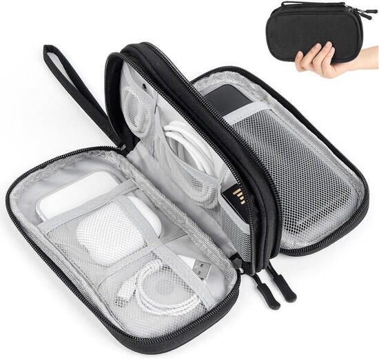 Kabelorganisator-Aufbewahrungstasche Schwarz