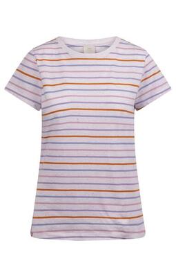 Trespass michaela - dames casual t-shirt wit met meerdere strepen