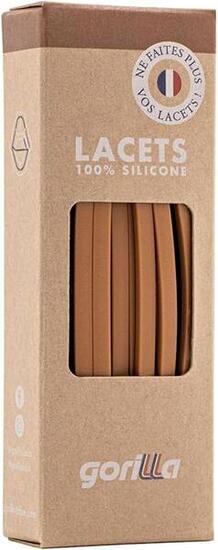 Lacets Elastiques Fins pour Baskets Sneakers Silicone Sans nœud - marron