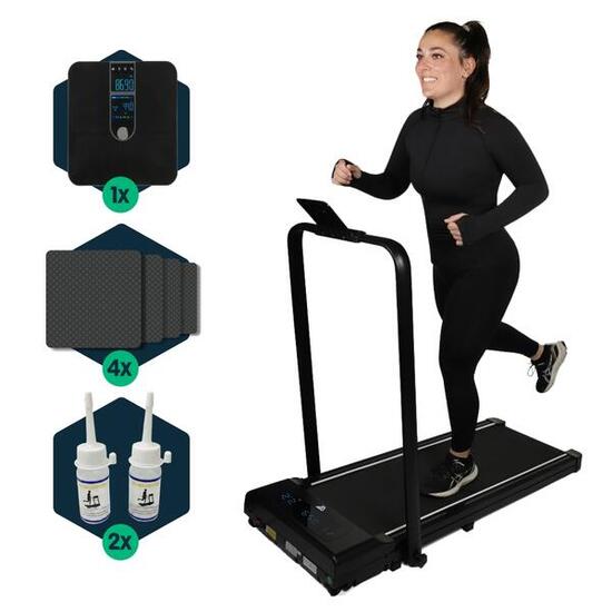 Tapis de course - Bande de marche - Pliable - 1-10,8 km/h - Balance incl - Noir