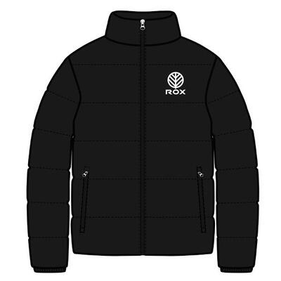Rox r-mystery heren jas zwart - hoge kraag, ritssluiting