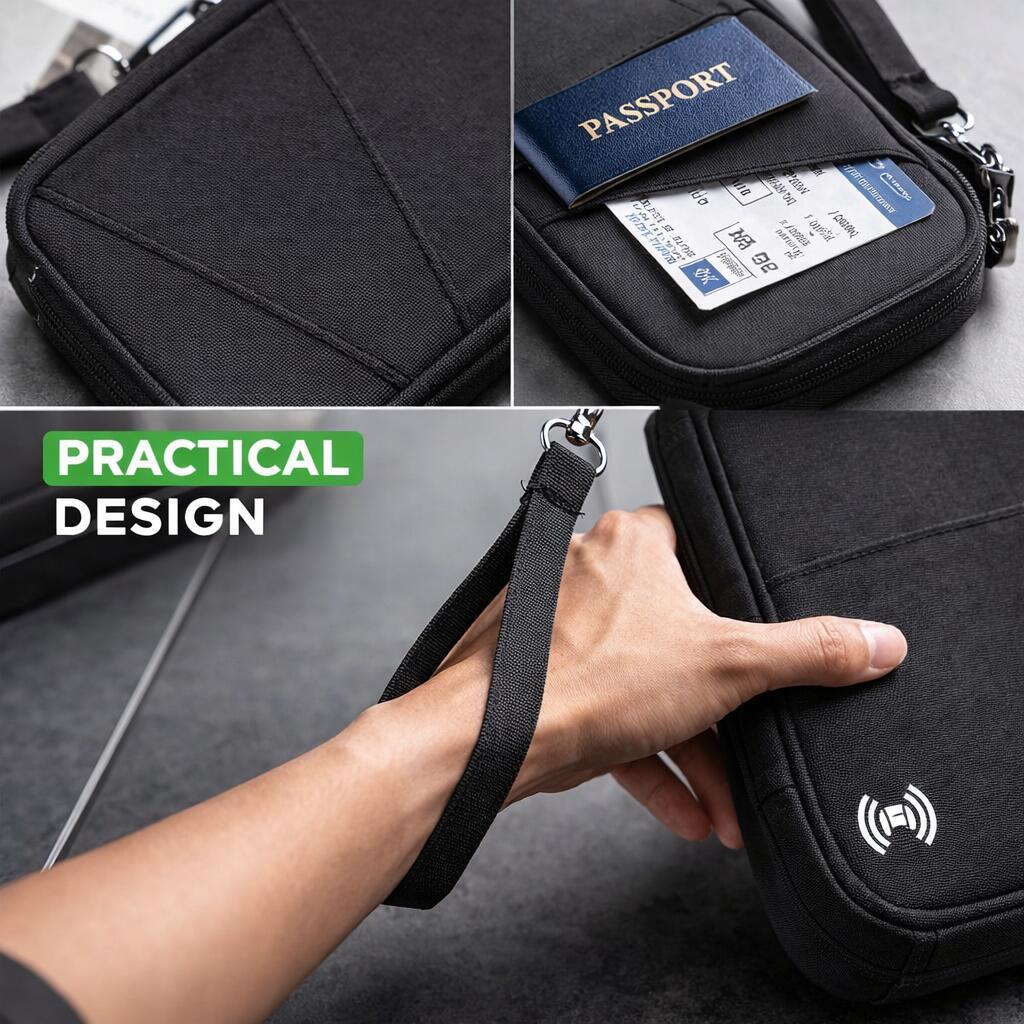 Porte-passeport RFID étui Voyage - Cuir Porte-cartes Et Billets - Neuf