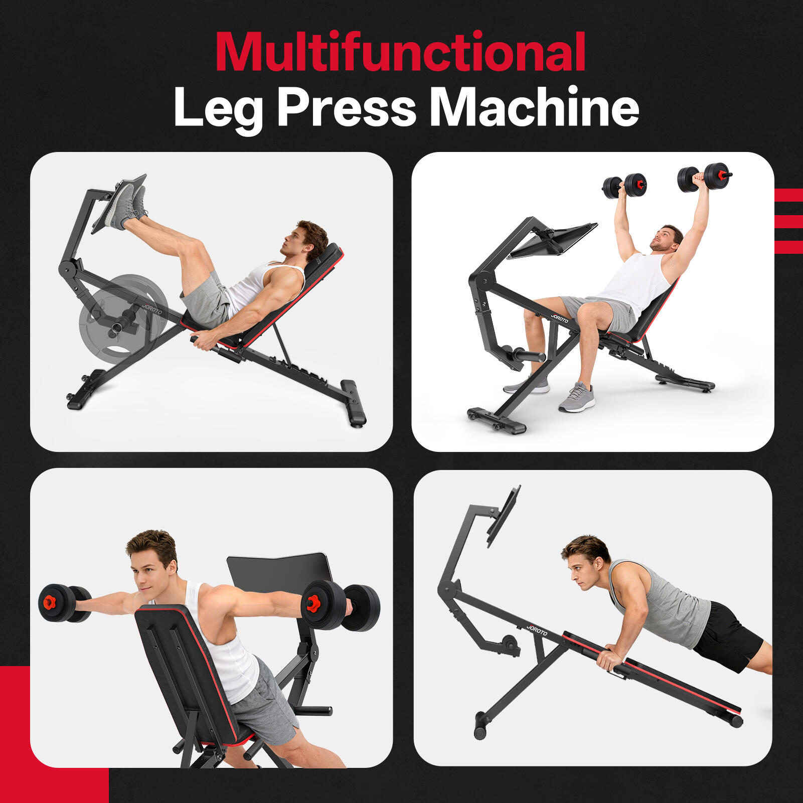 JM30 Appareil d'extension des jambes 100kg capacité, appareil de presse à jambes 5/7