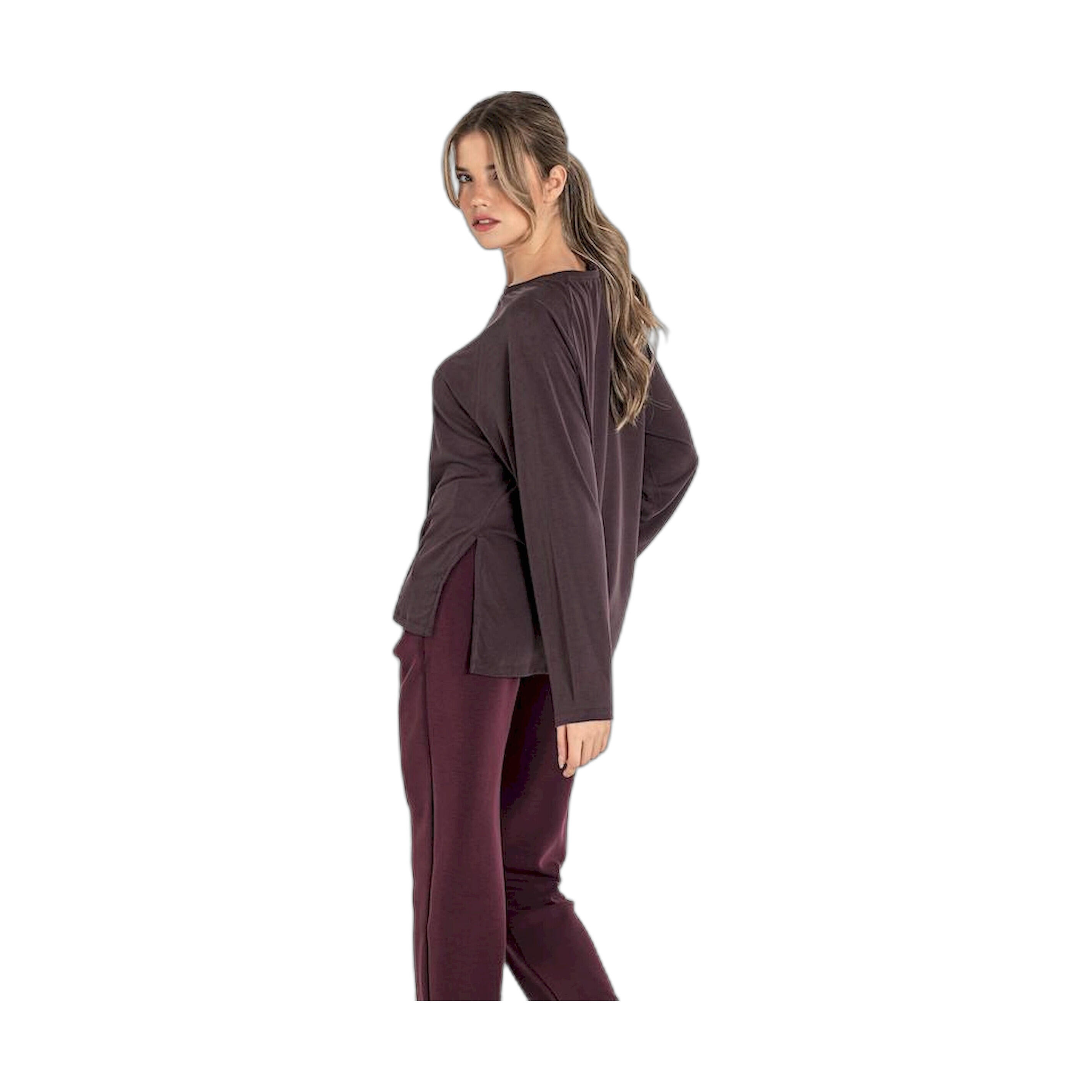 Top Fitness Mujer Ditchil Longsleeve Ethereal Relax Morado Oscuro 3/7