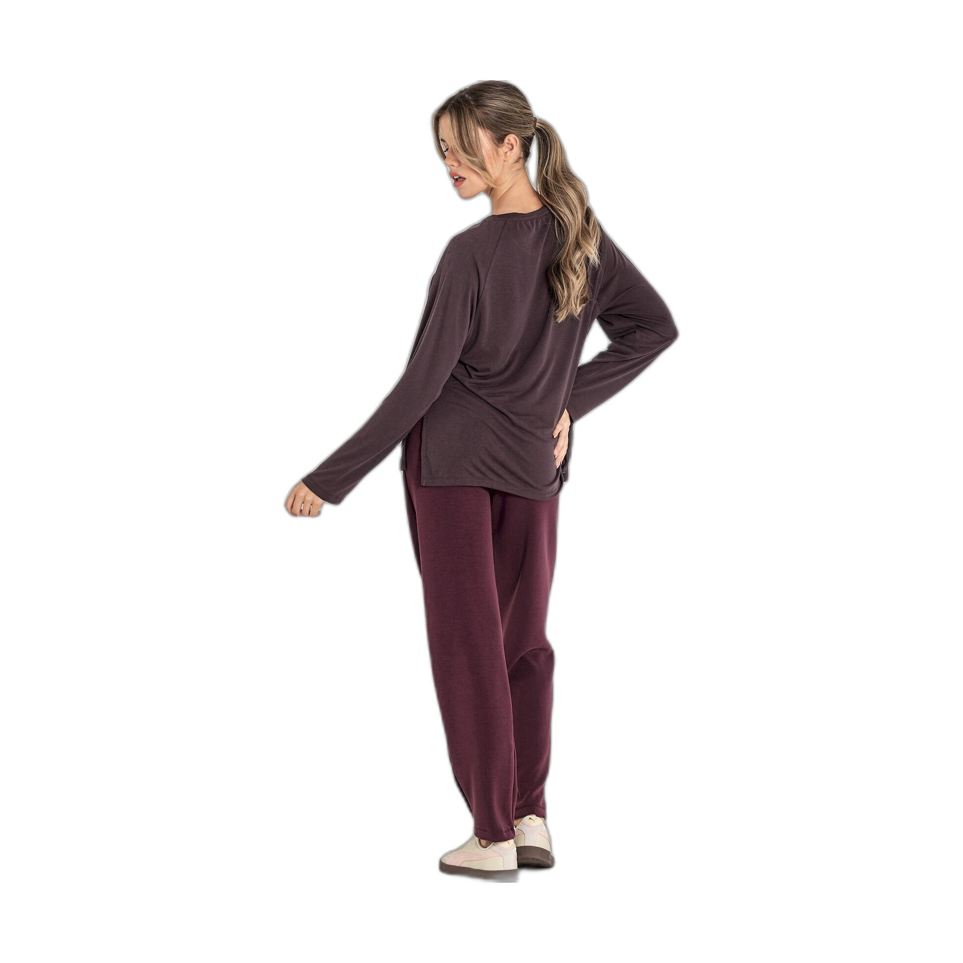 Top Fitness Mujer Ditchil Longsleeve Ethereal Relax Morado Oscuro 5/7