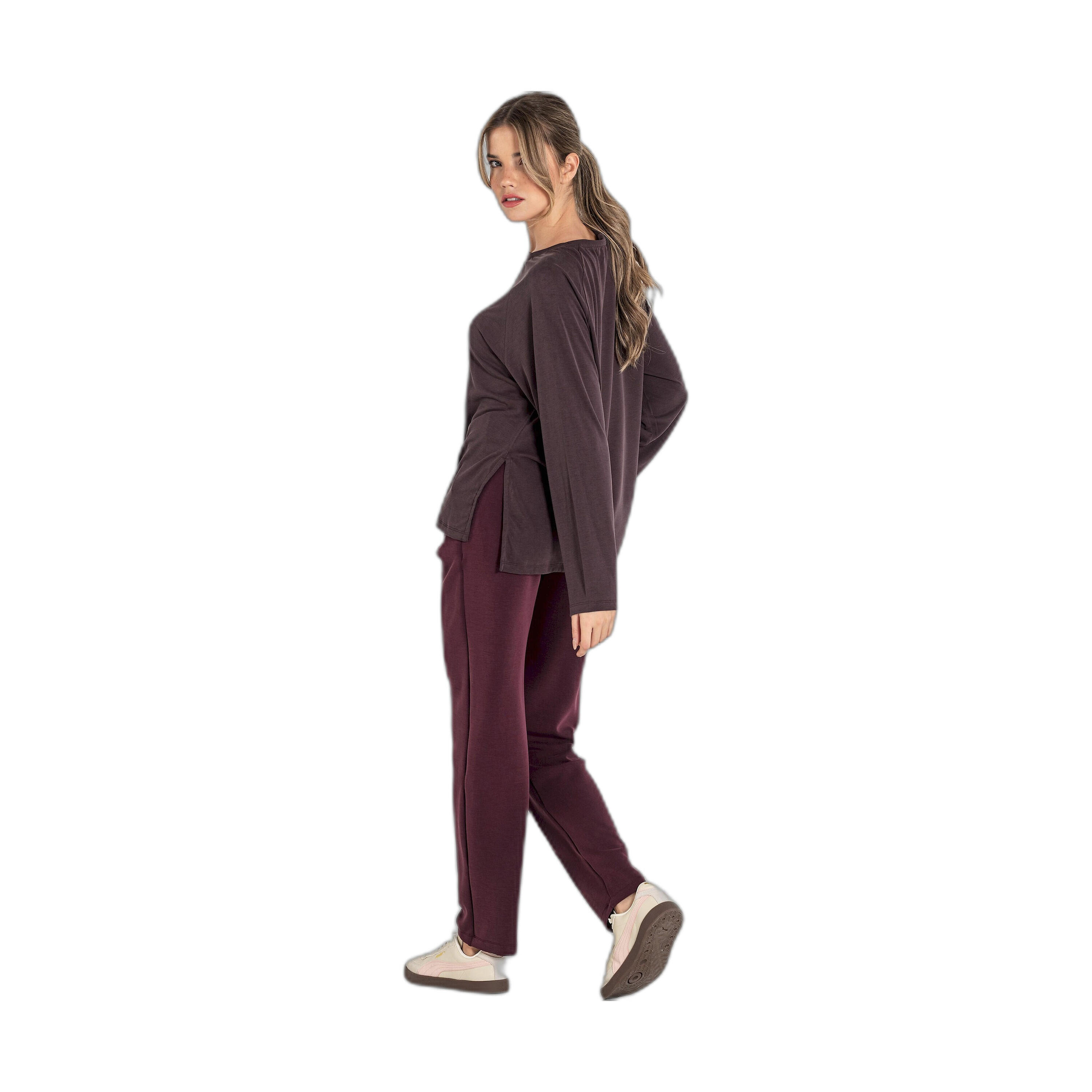Top Fitness Mujer Ditchil Longsleeve Ethereal Relax Morado Oscuro 6/7