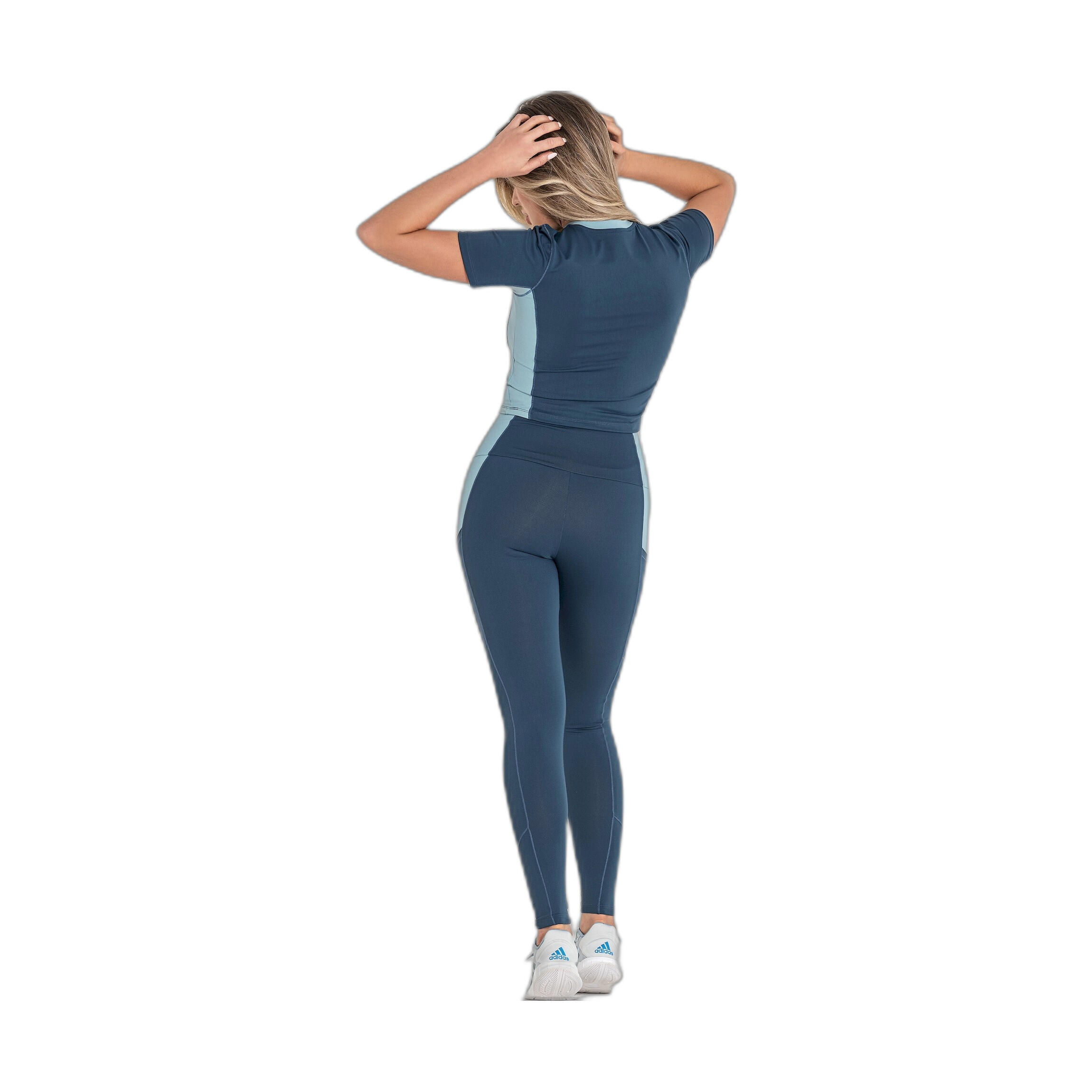 Camiseta Fitness Mujer Ditchil Cropped Bix Azul Oscuro 6/7