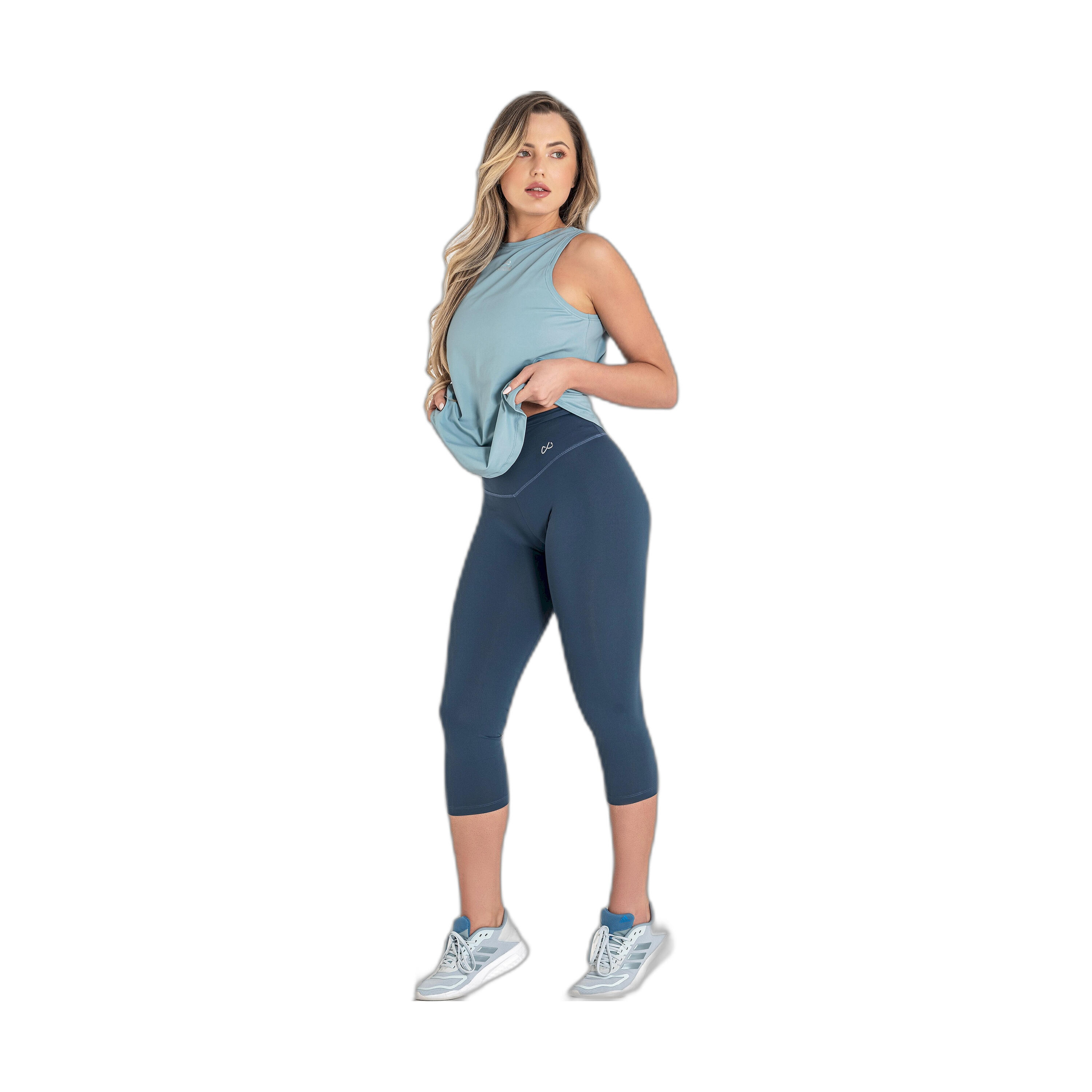Mallas Fitness Mujer Ditchil Cropped Magny Azul Oscuro 3/7