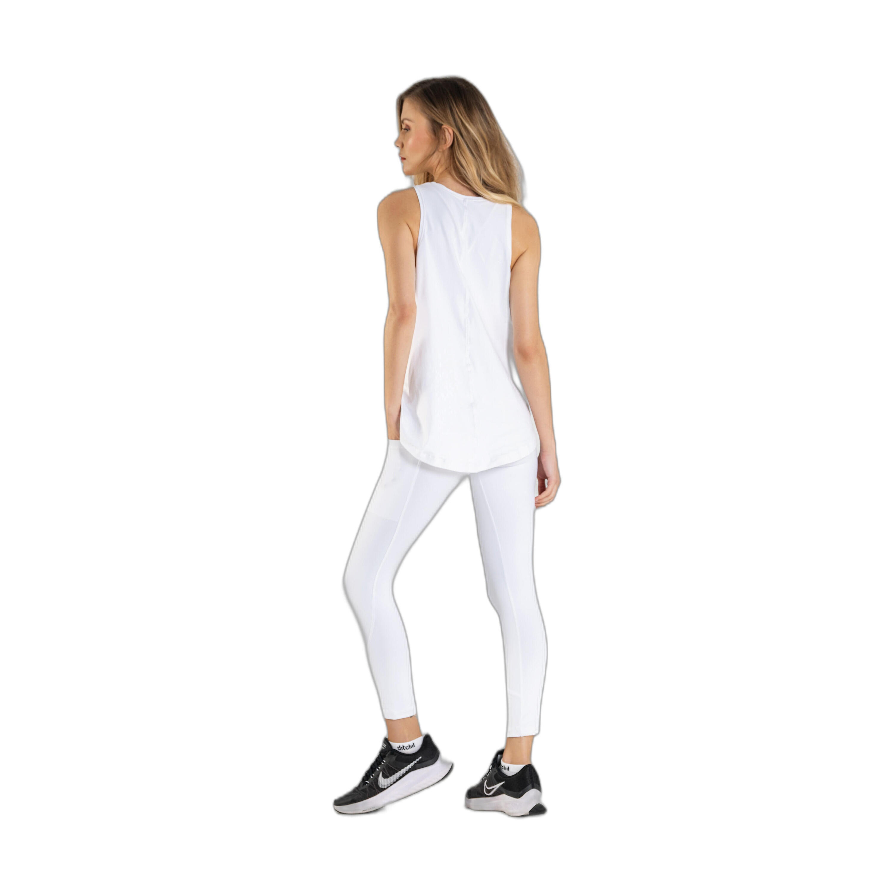Top Fitness Mulher Ditchil Tank Energy Branco Respirável 3/7