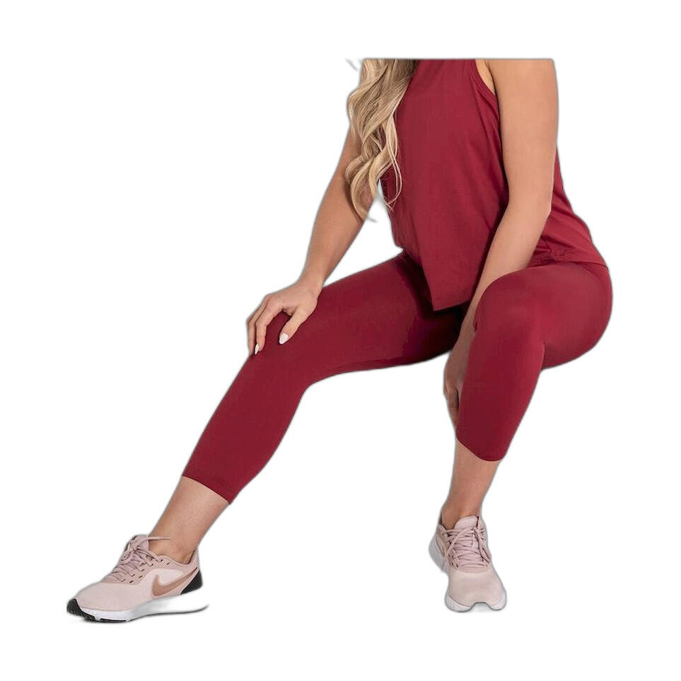 Leggings Fitness Mulher Ditchil Cropped Magny Grená 3/7
