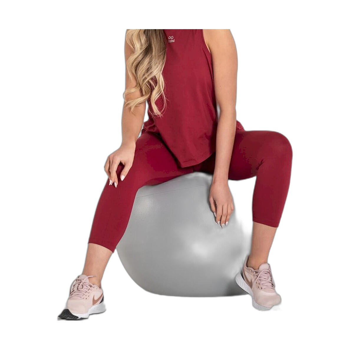 Leggings Fitness Mulher Ditchil Cropped Magny Grená 2/7