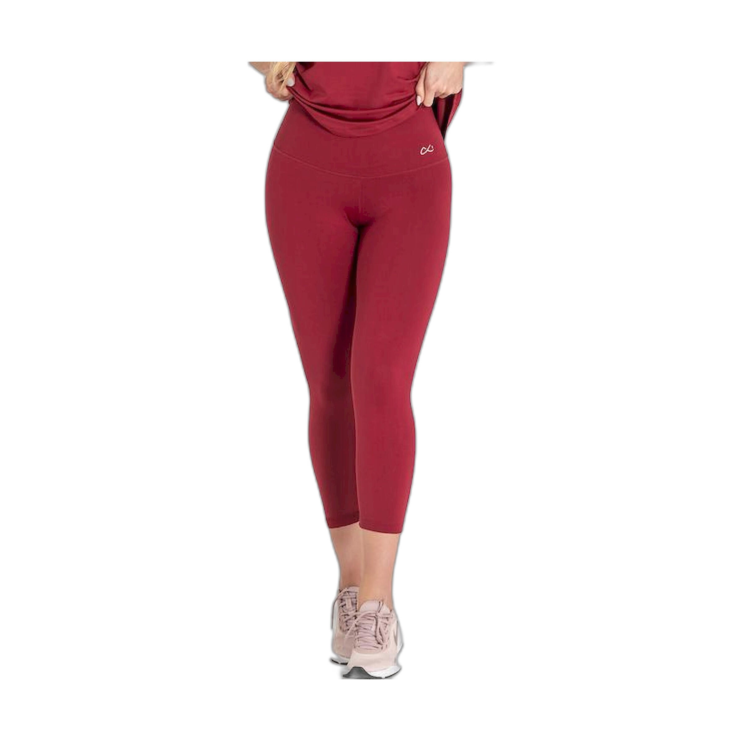 Leggings Fitness Mulher Ditchil Cropped Magny Grená 5/7
