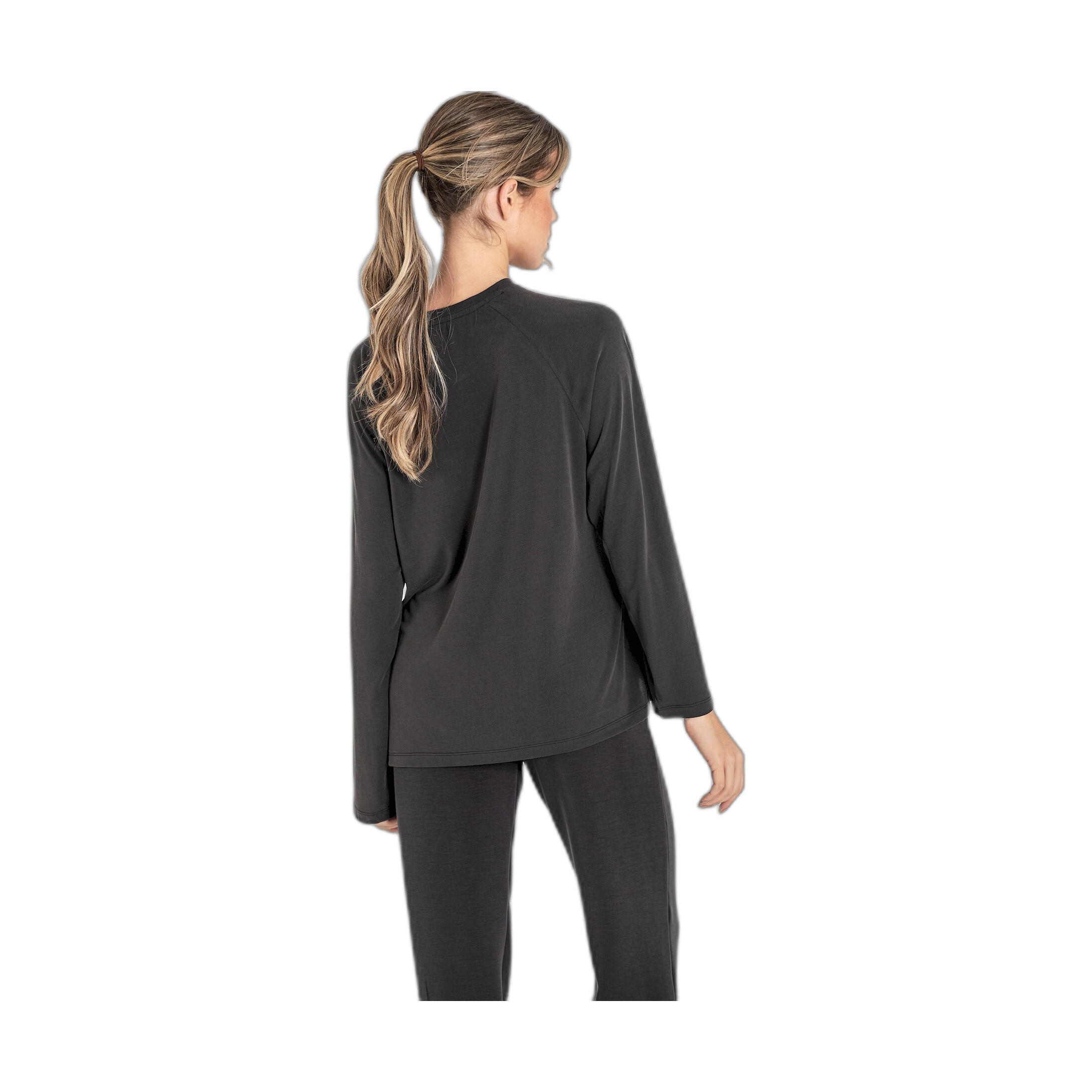 Top Fitness Mujer Ditchil Longsleeve Ethereal Relax Negro 3/7