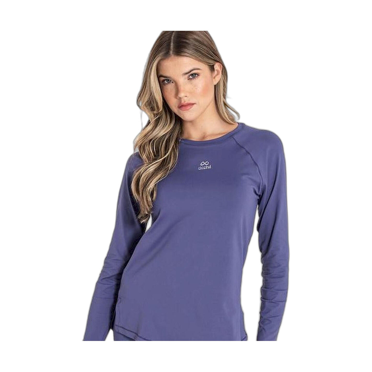 Camiseta Fitness Mujer Ditchil Long Sleeve Diva Azul Manga Larga 2/7