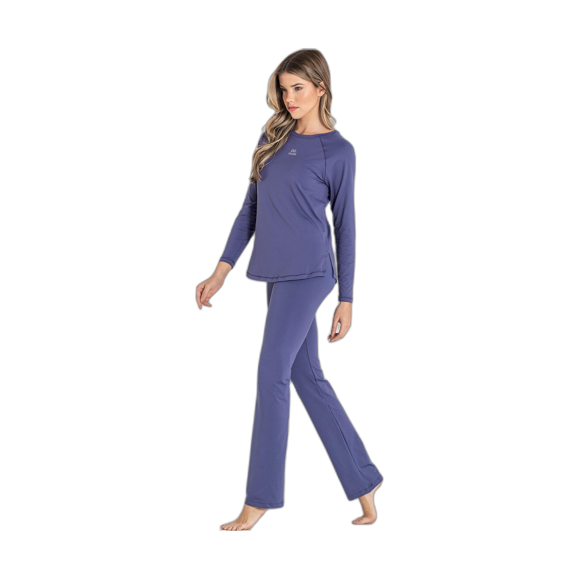 Camiseta Fitness Mujer Ditchil Long Sleeve Diva Azul Manga Larga 5/7