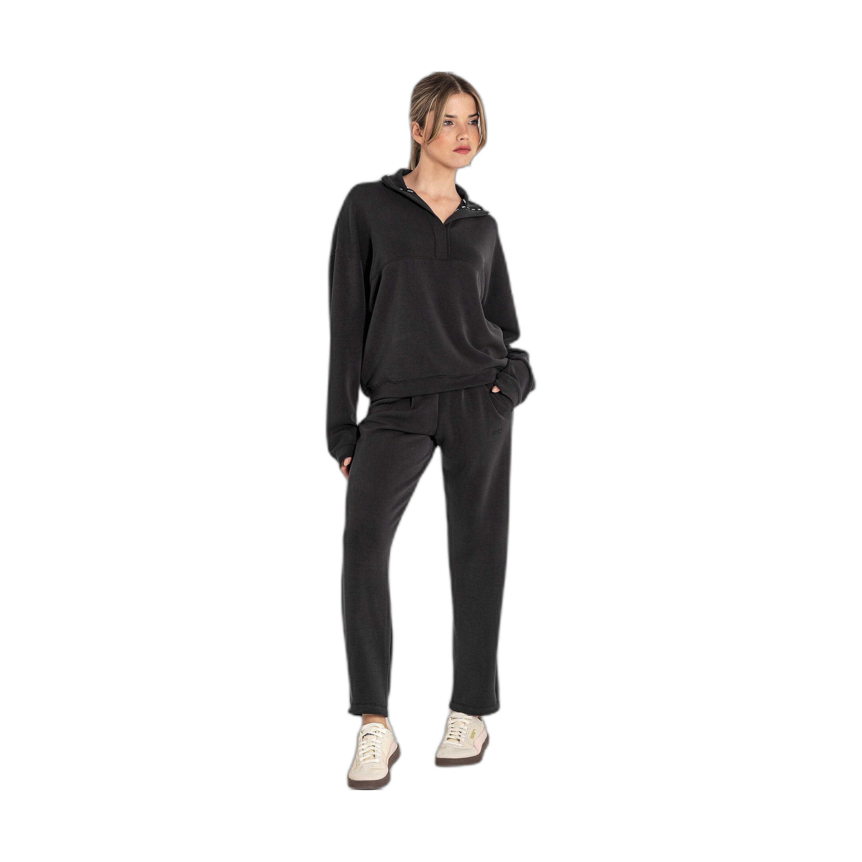 Sudadera Fitness Mujer Ditchil Half Neck Nebulara Negro 4/7
