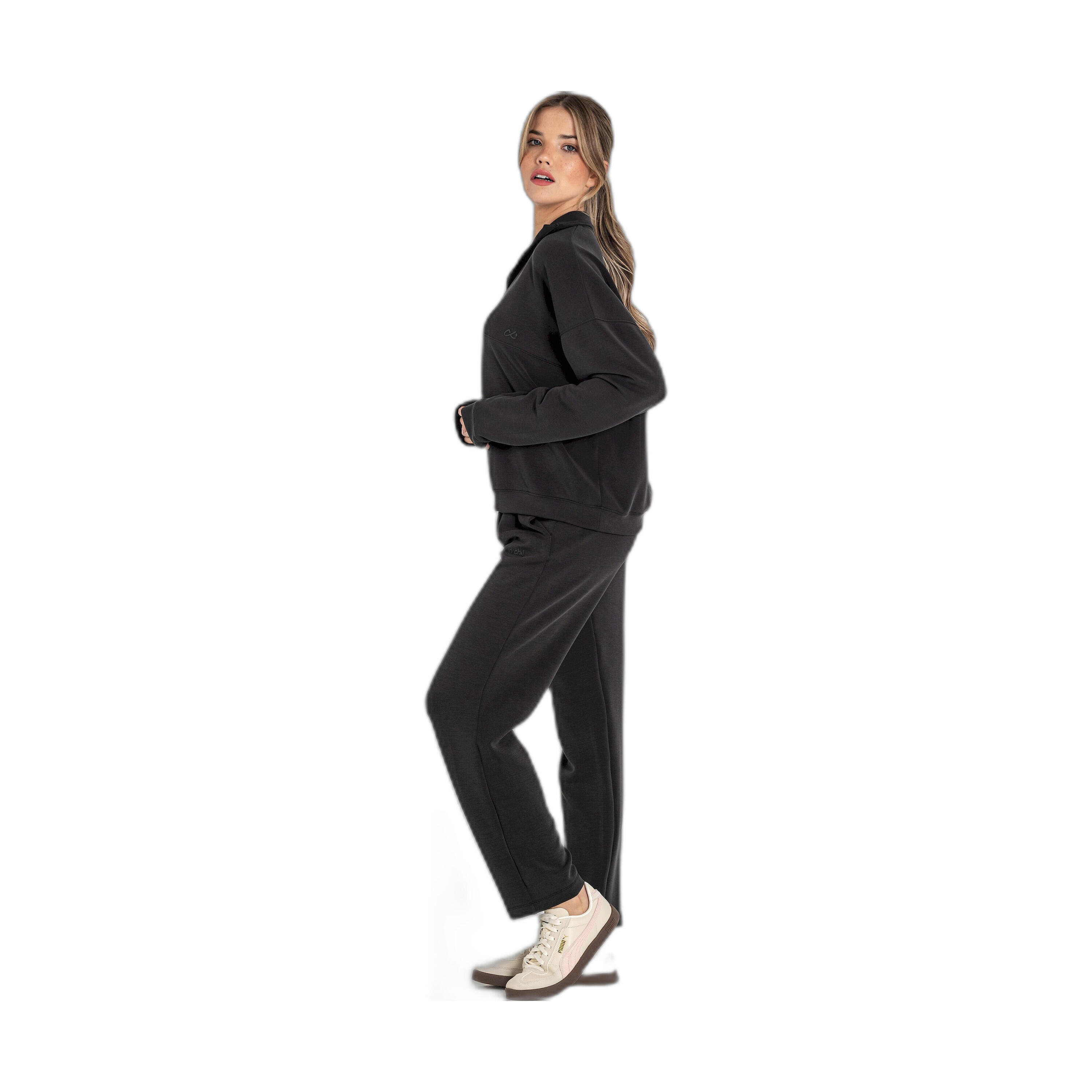 Sudadera Fitness Mujer Ditchil Half Neck Nebulara Negro 5/7