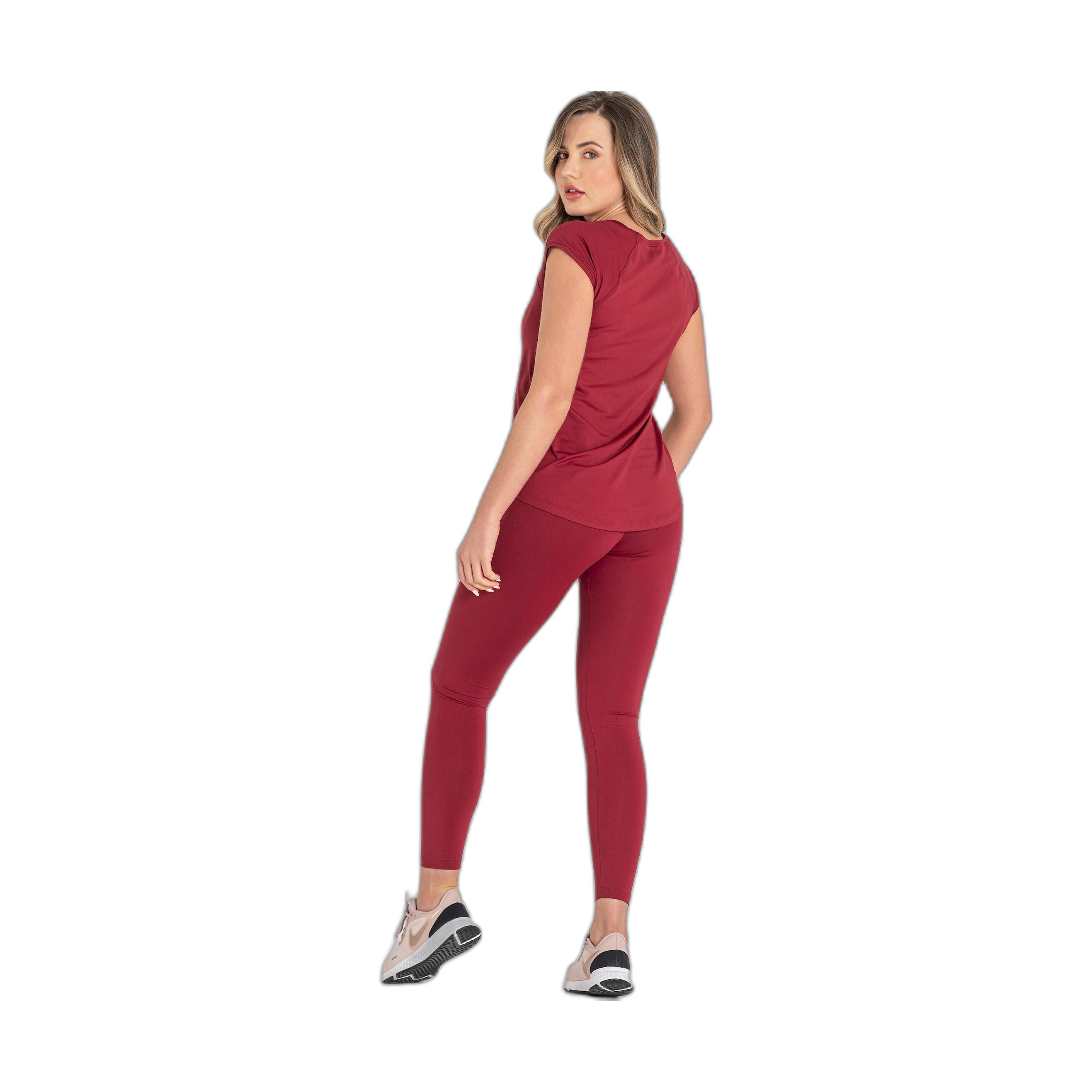 Leggings Fitness Mulher Ditchil Genuine Grená 7/7