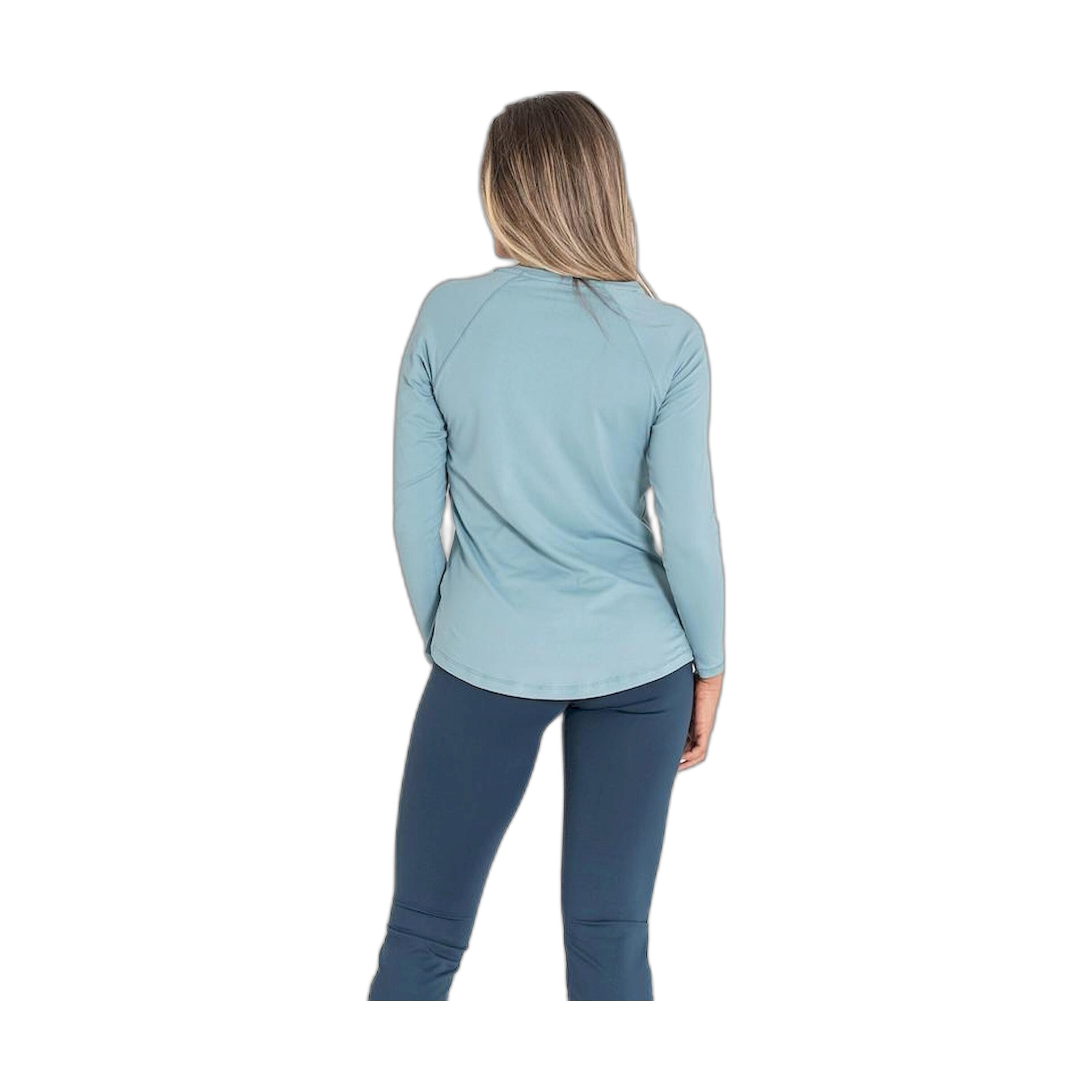 Camiseta Fitness Mujer Ditchil Long Sleeve Diva Azul Claro Manga Larga 3/7