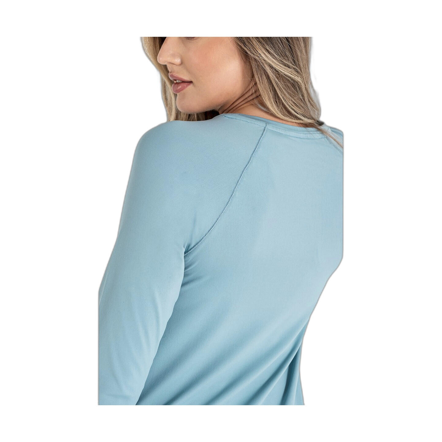 Camiseta Fitness Mujer Ditchil Long Sleeve Diva Azul Claro Manga Larga 7/7