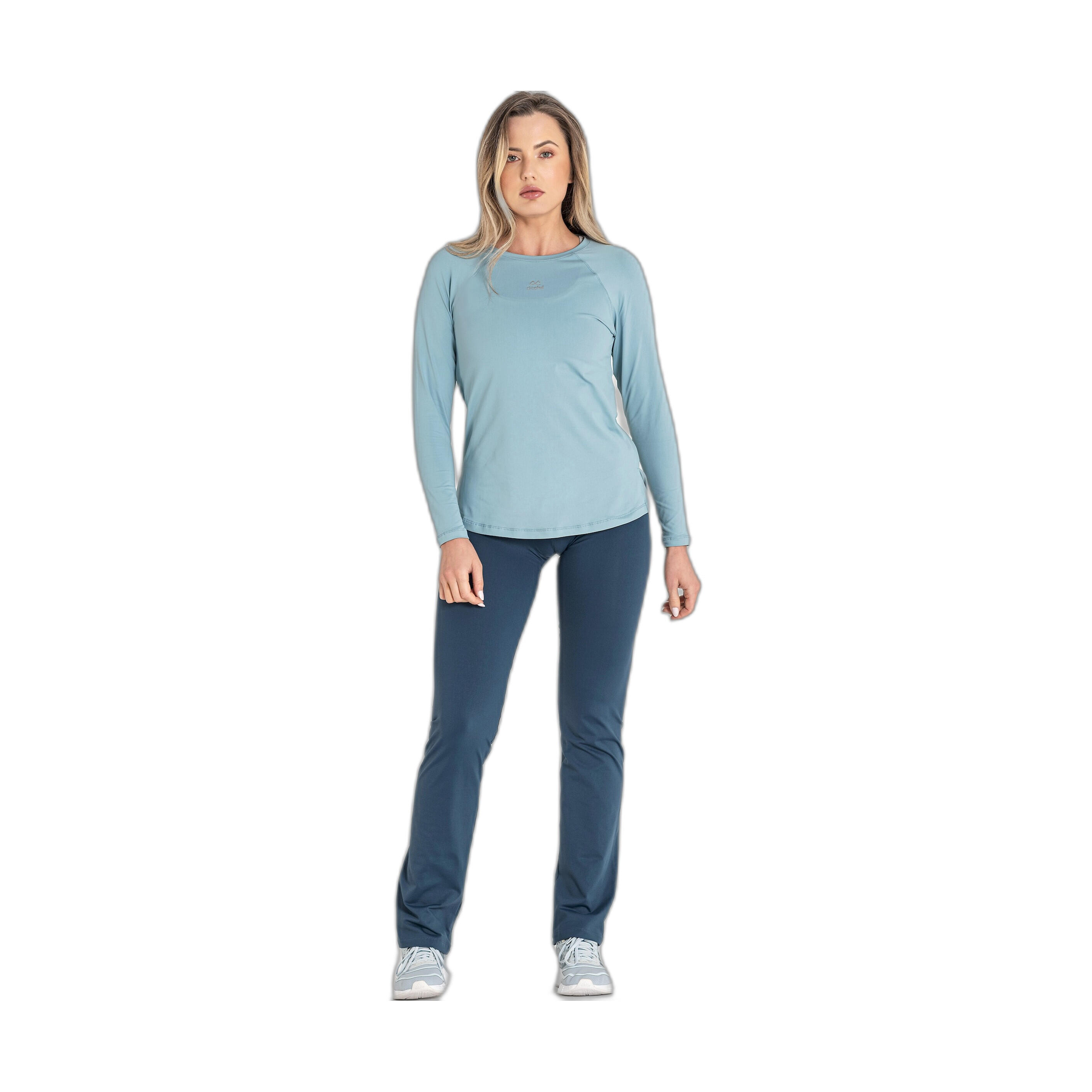 Camiseta Fitness Mujer Ditchil Long Sleeve Diva Azul Claro Manga Larga 4/7