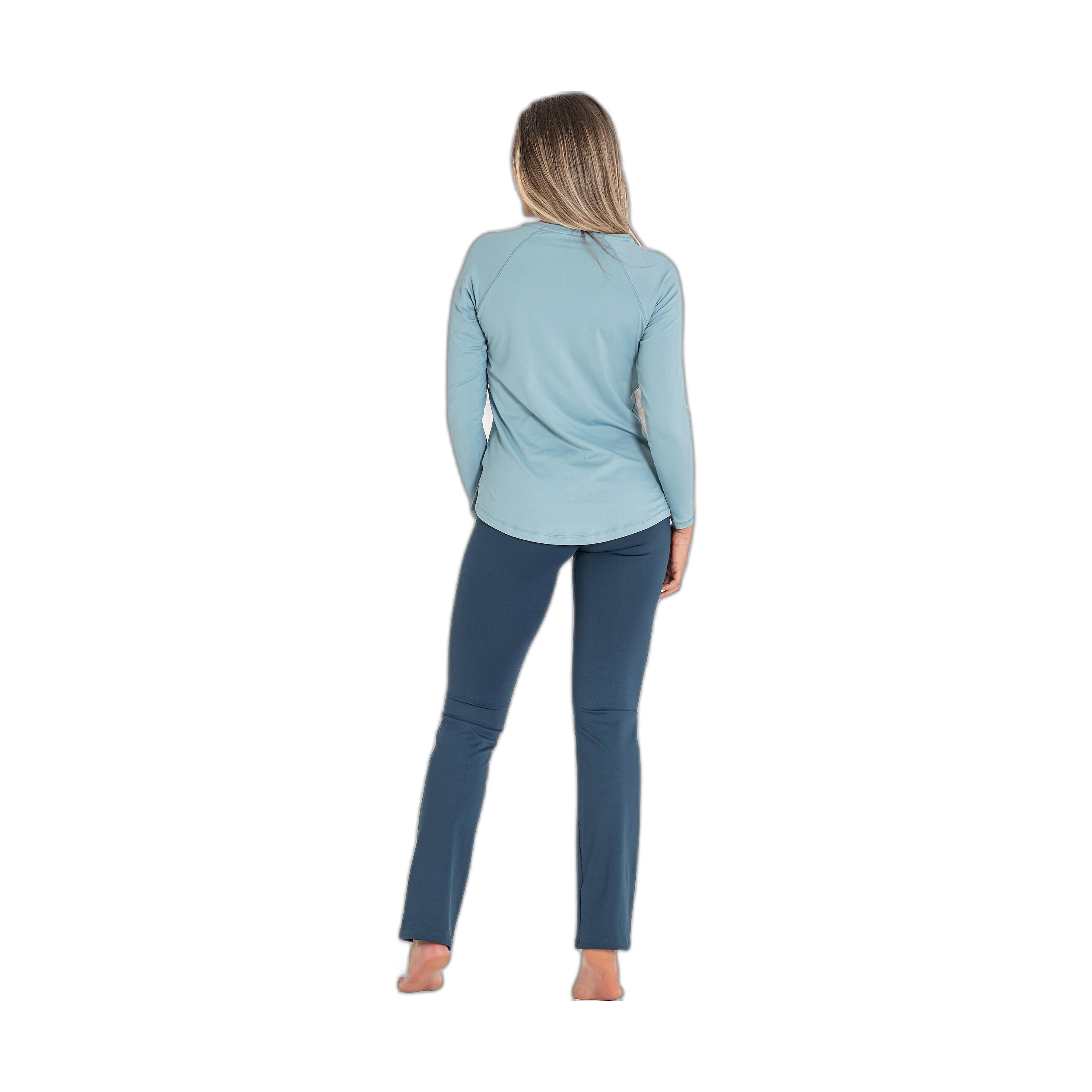 Camiseta Fitness Mujer Ditchil Long Sleeve Diva Azul Claro Manga Larga 6/7