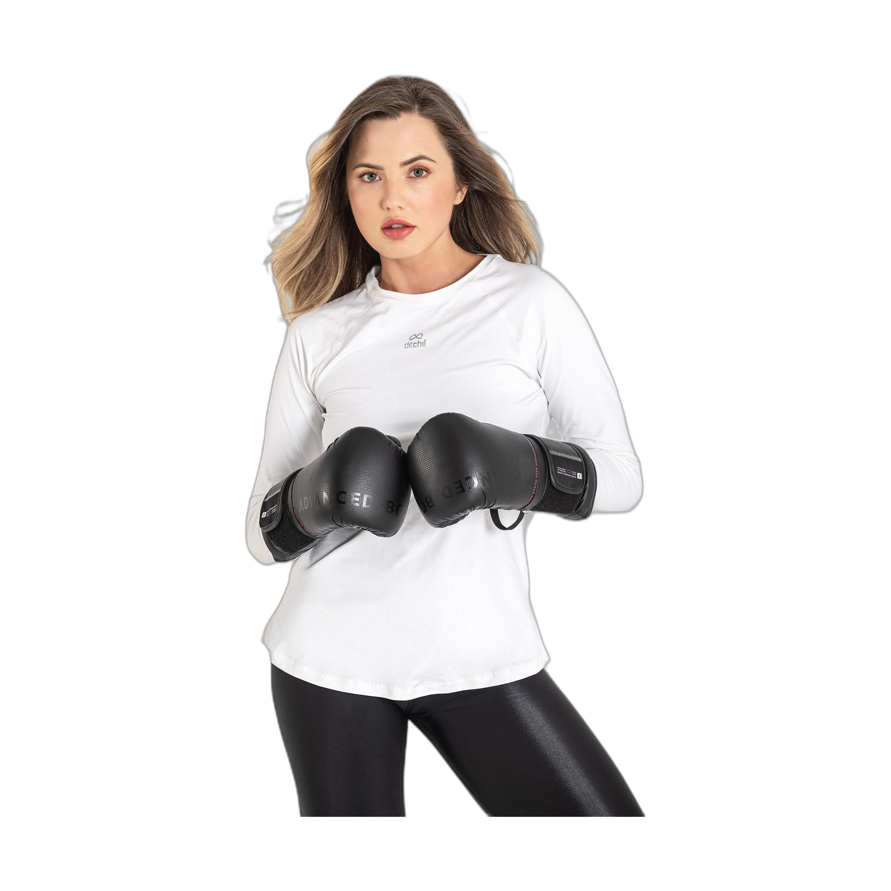 Camiseta Fitness Mujer Ditchil Long Sleeve Diva Blanco Manga Larga 5/7
