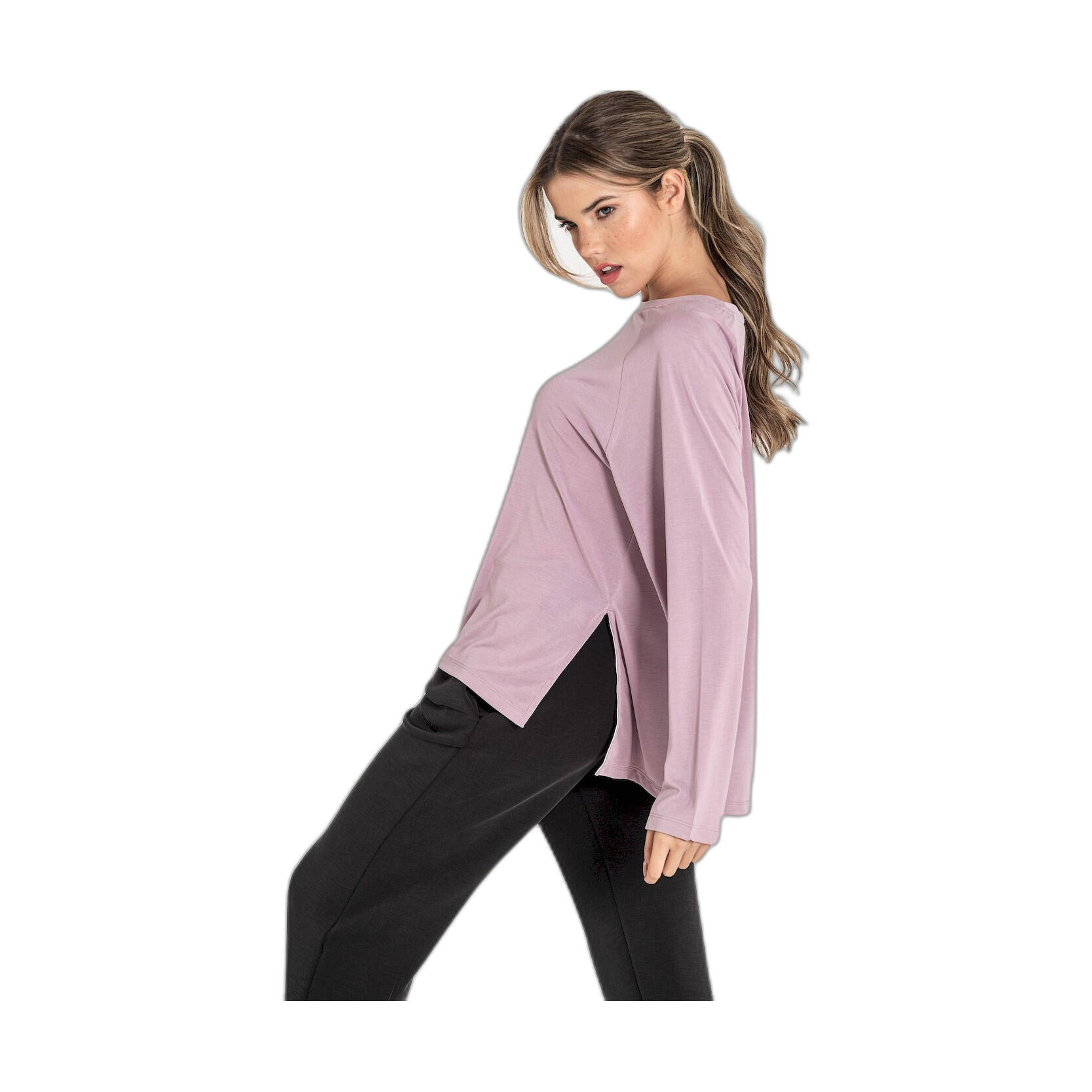 Top Fitness Mujer Ditchil Longsleeve Ethereal Relax Rosa 3/7