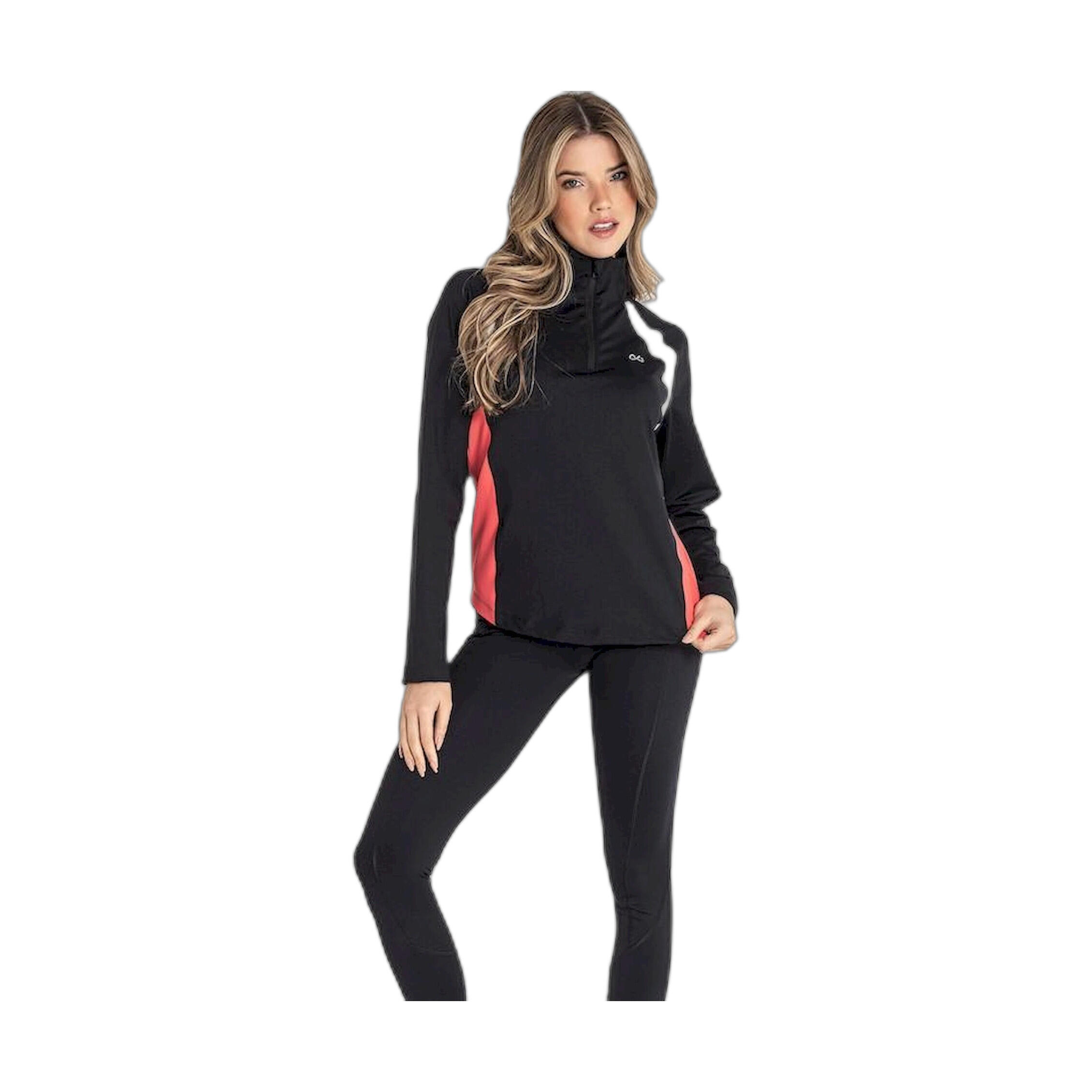 Sudadera Fitness Mujer Ditchil Long Sleeve Half Zip Trix Negro Media Cremallera 2/7