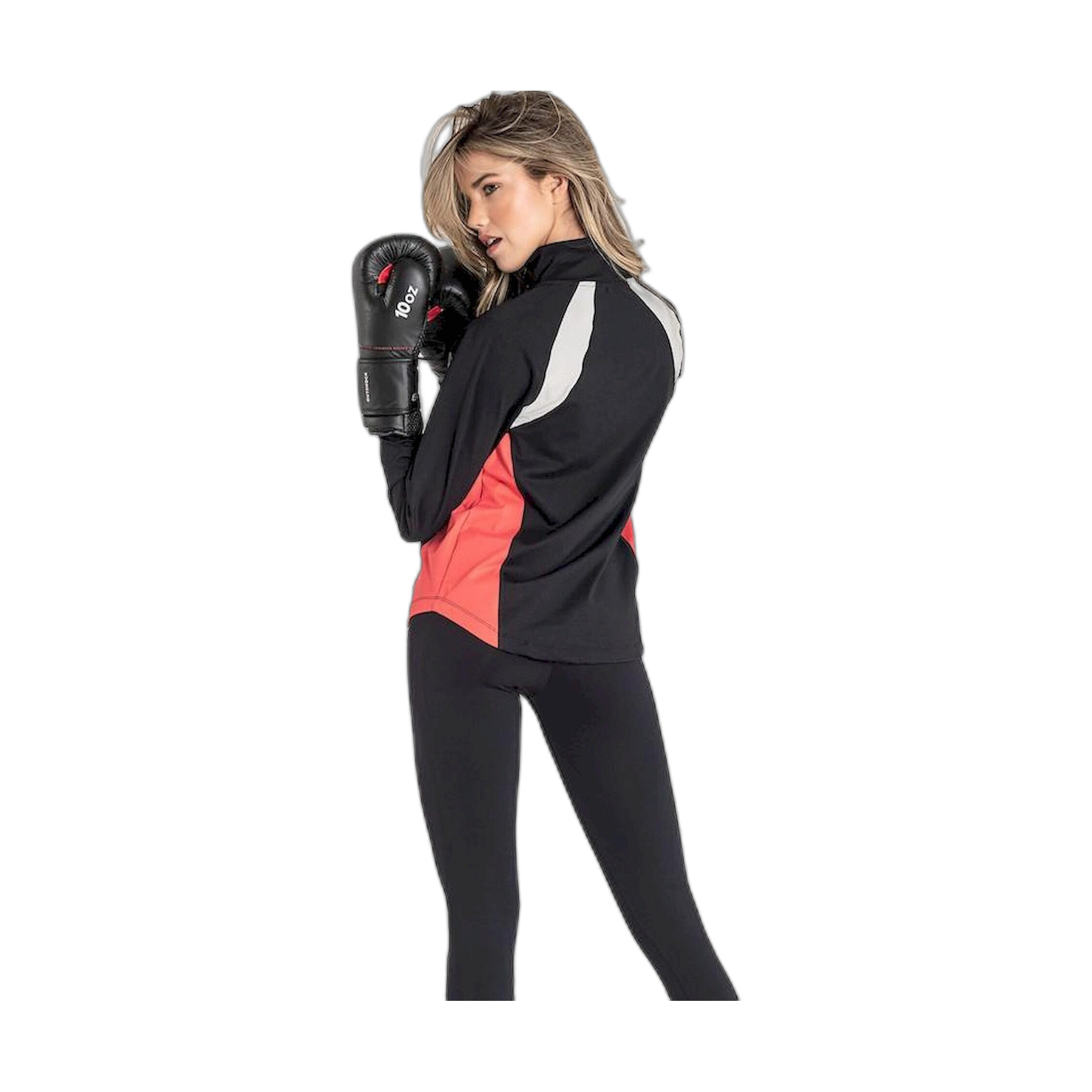 Sudadera Fitness Mujer Ditchil Long Sleeve Half Zip Trix Negro Media Cremallera 5/7