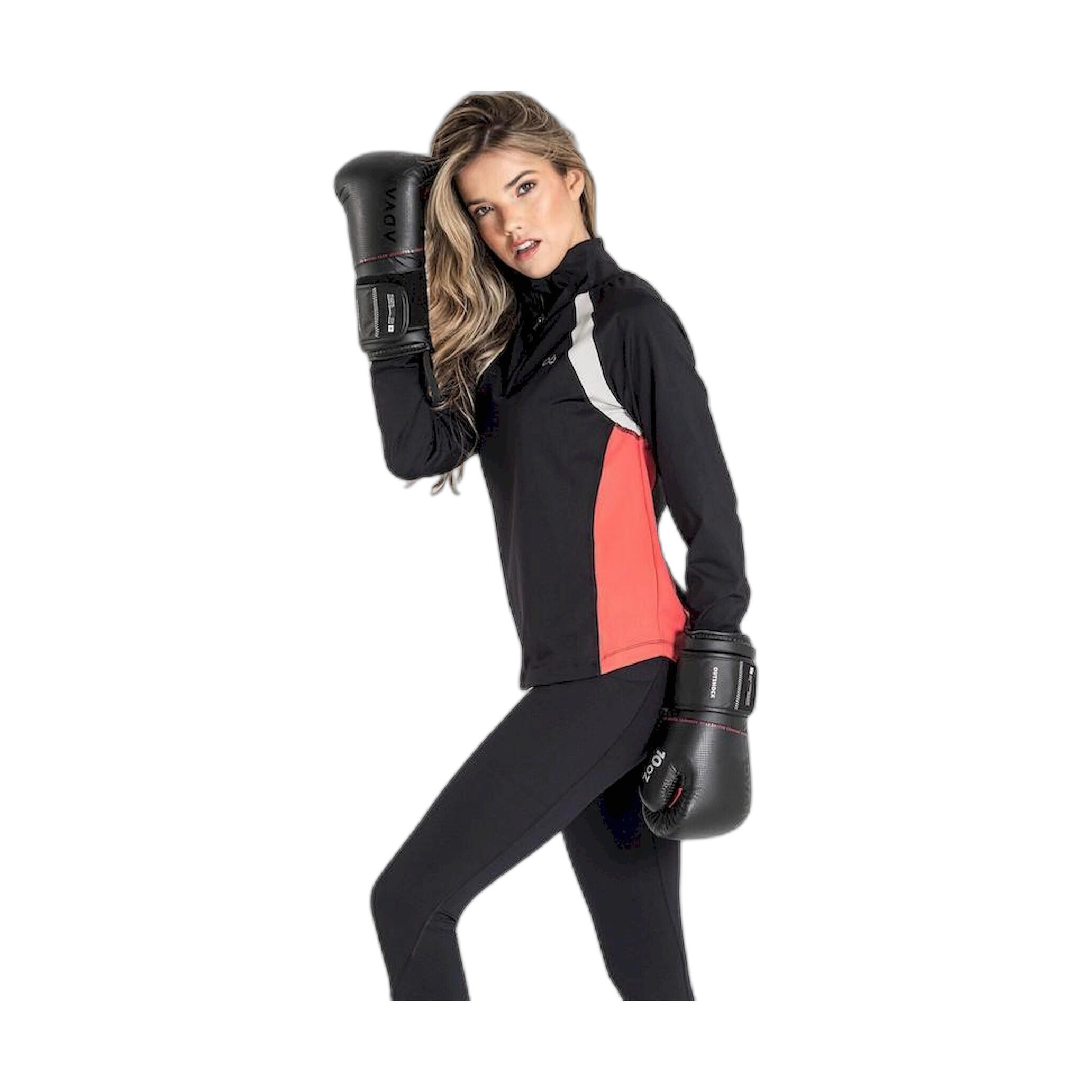 Sudadera Fitness Mujer Ditchil Long Sleeve Half Zip Trix Negro Media Cremallera 4/7
