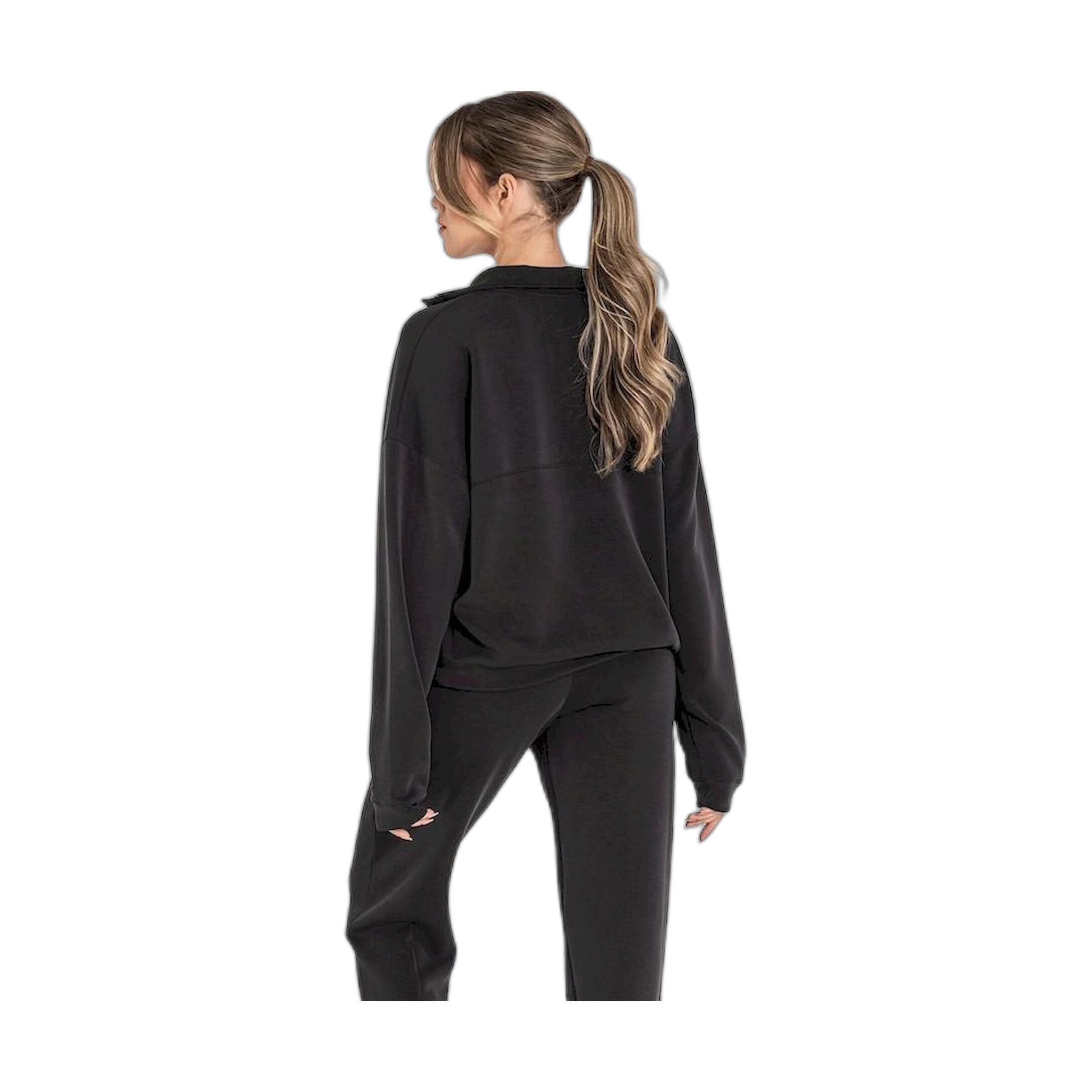Sudadera Fitness Mujer Ditchil Half Neck Nebulara Negro 3/7