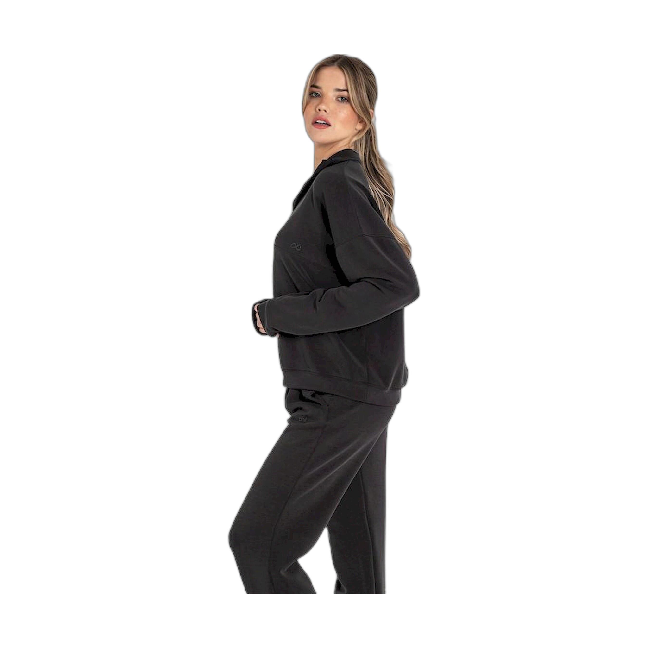 Sudadera Fitness Mujer Ditchil Half Neck Nebulara Negro 2/7
