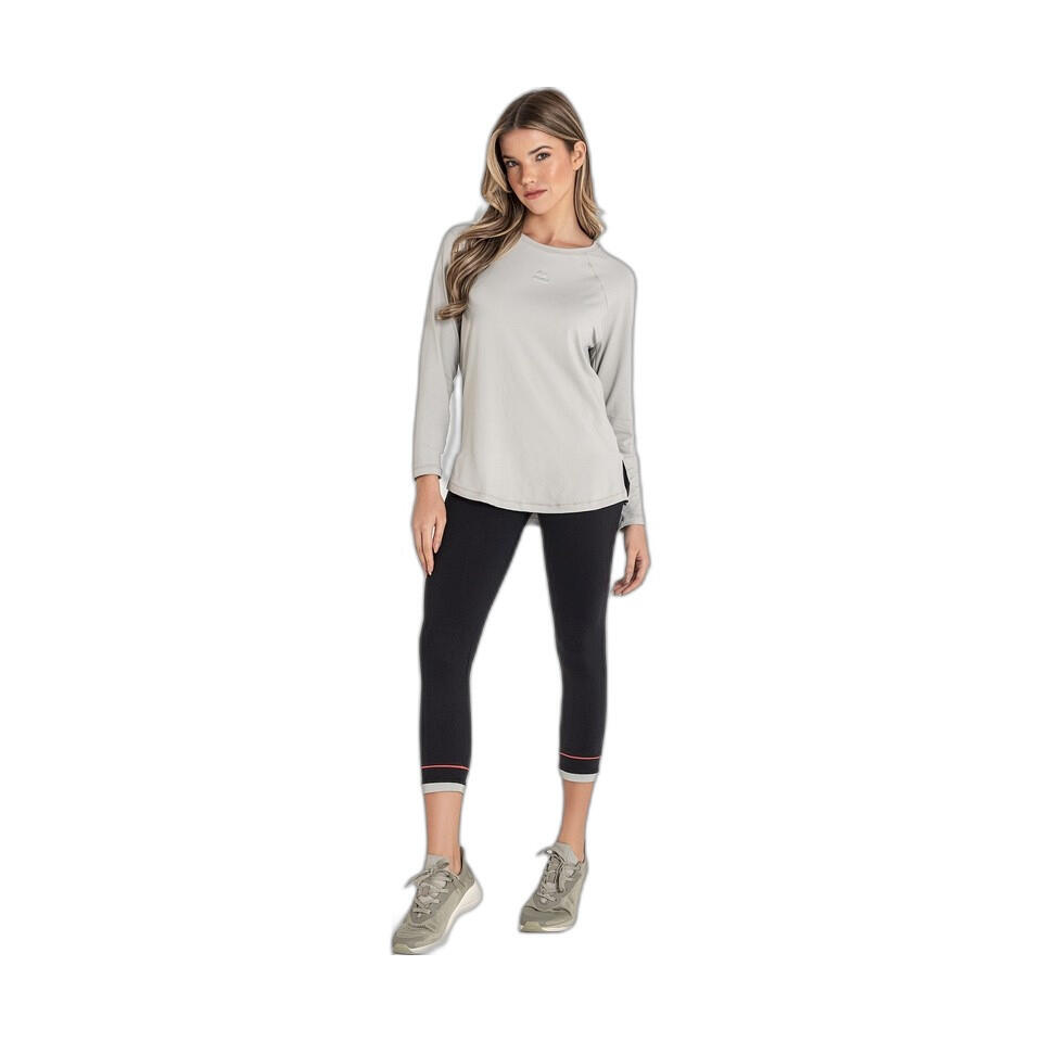 Camiseta Fitness Mujer Ditchil Long Sleeve Diva Gris Claro Manga Larga 2/7