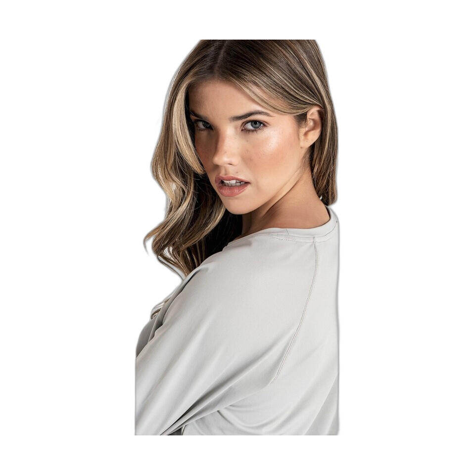 Camiseta Fitness Mujer Ditchil Long Sleeve Diva Gris Claro Manga Larga 7/7